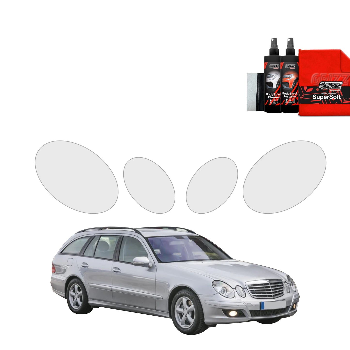 4in1 Protective film for lights for Mercedes Benz E Klasa S211 Kombi (2002-2009)