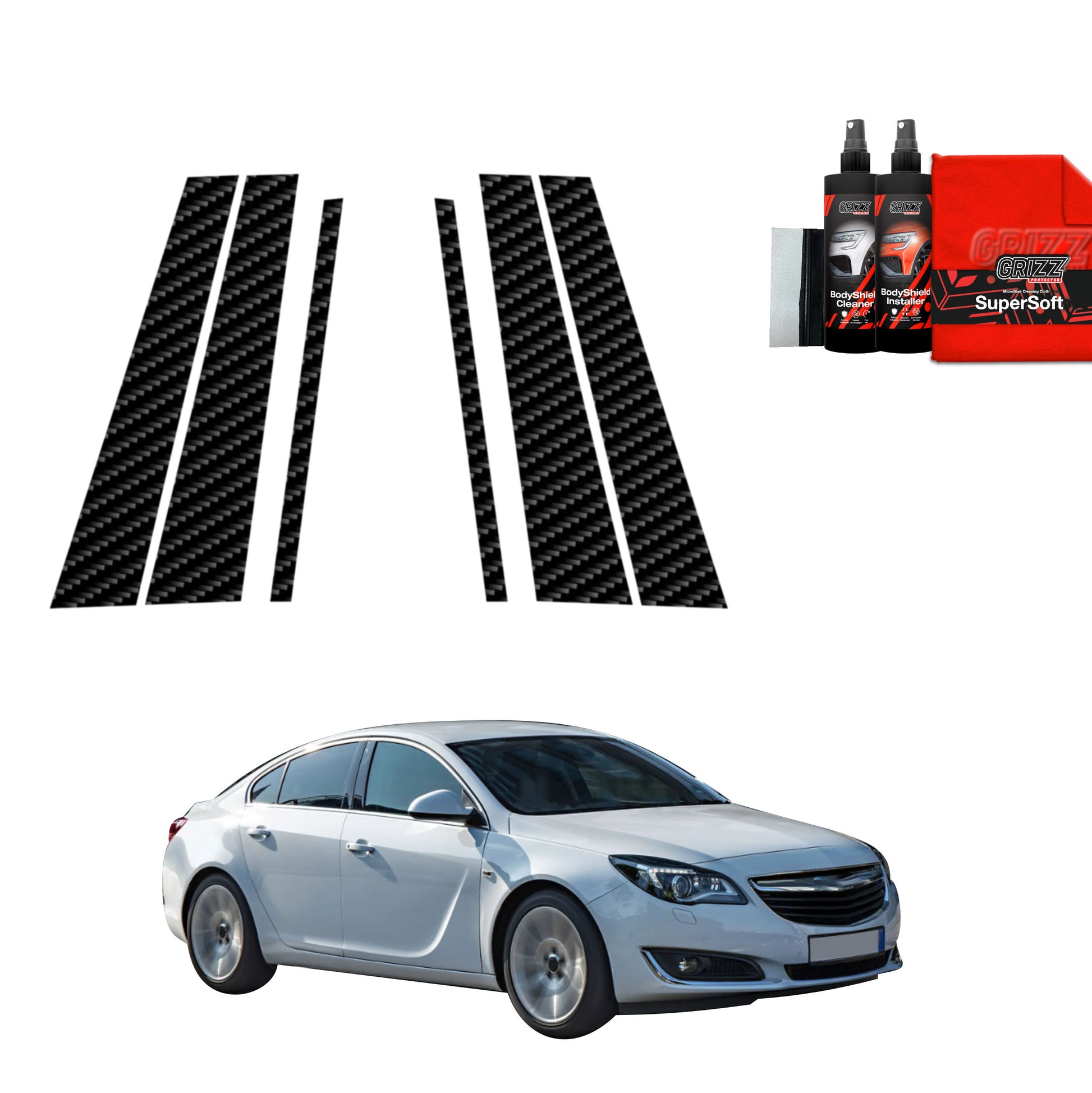 6in1 Carbon fiber film for pillars Opel Insignia A Sedan Facelifting (2013-2017)