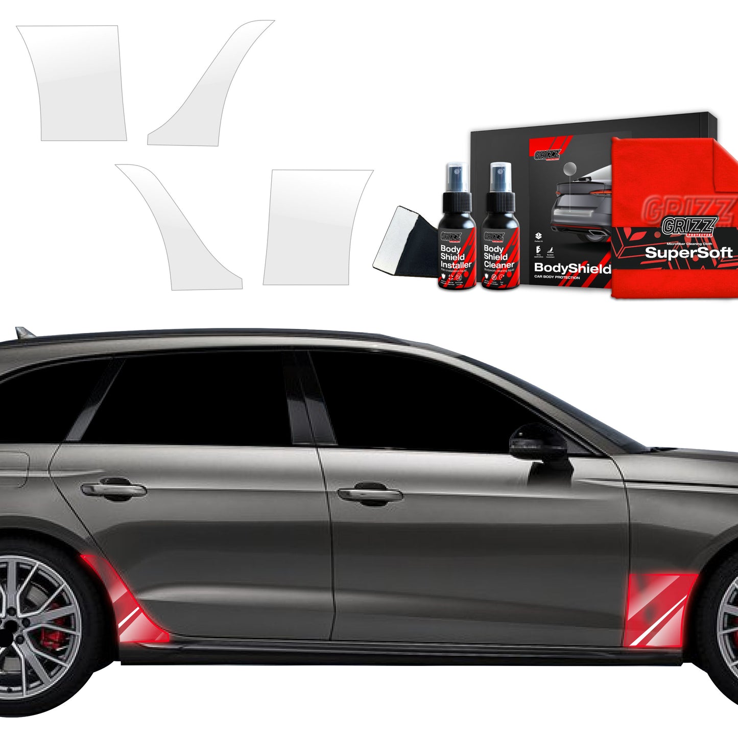 4in1 Protective film for wheel arches for Audi A4 Avant (2019-2024)