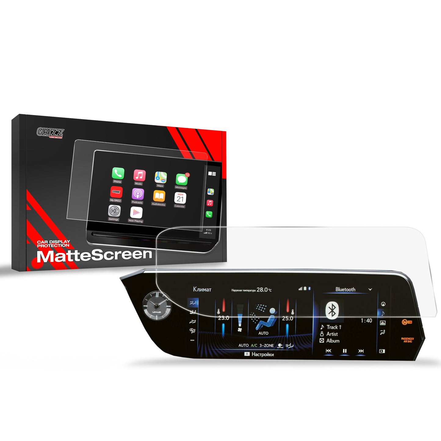 Anti-fingerprint screen film Lexus ES 7 (2020-2023) Matte Grizz