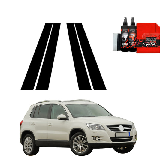 4in1 Juoda plėvelė statramsčiams Volkswagen Tiguan Kombi 5D (2007-2011)