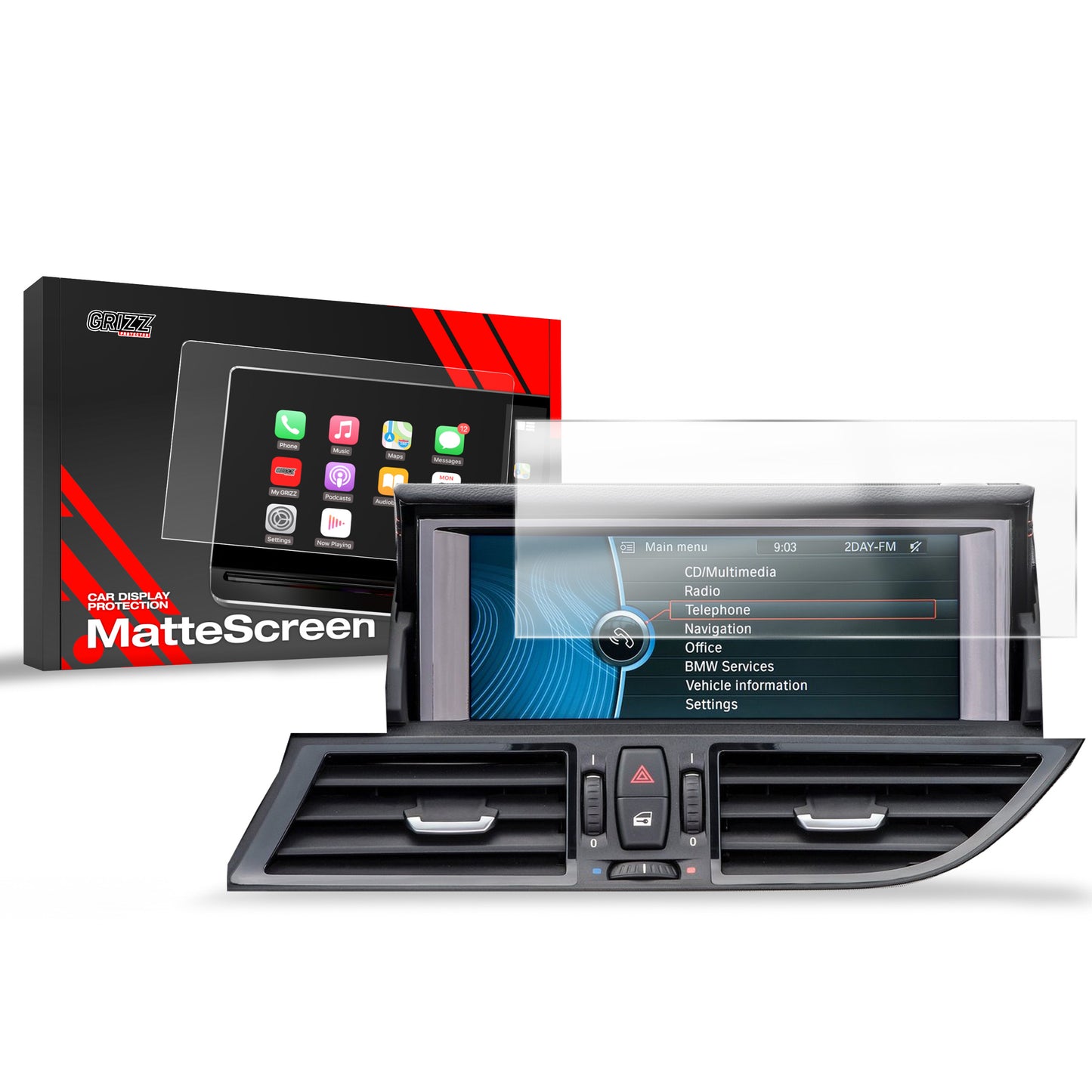 Anti-fingerprint screen film BMW Z4 E89 8,8" (2009-2016) Matte Grizz