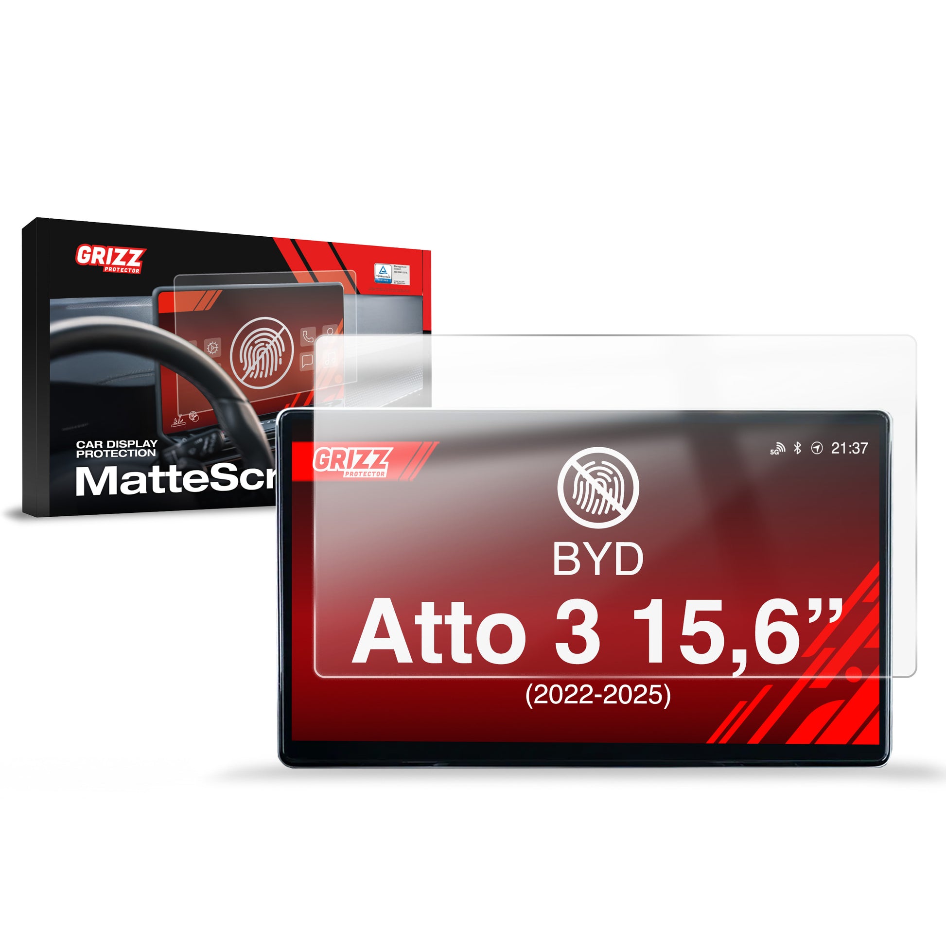Anti-fingerprint screen film BYD Atto 3 15,6" (2022-2025) Matte Grizz