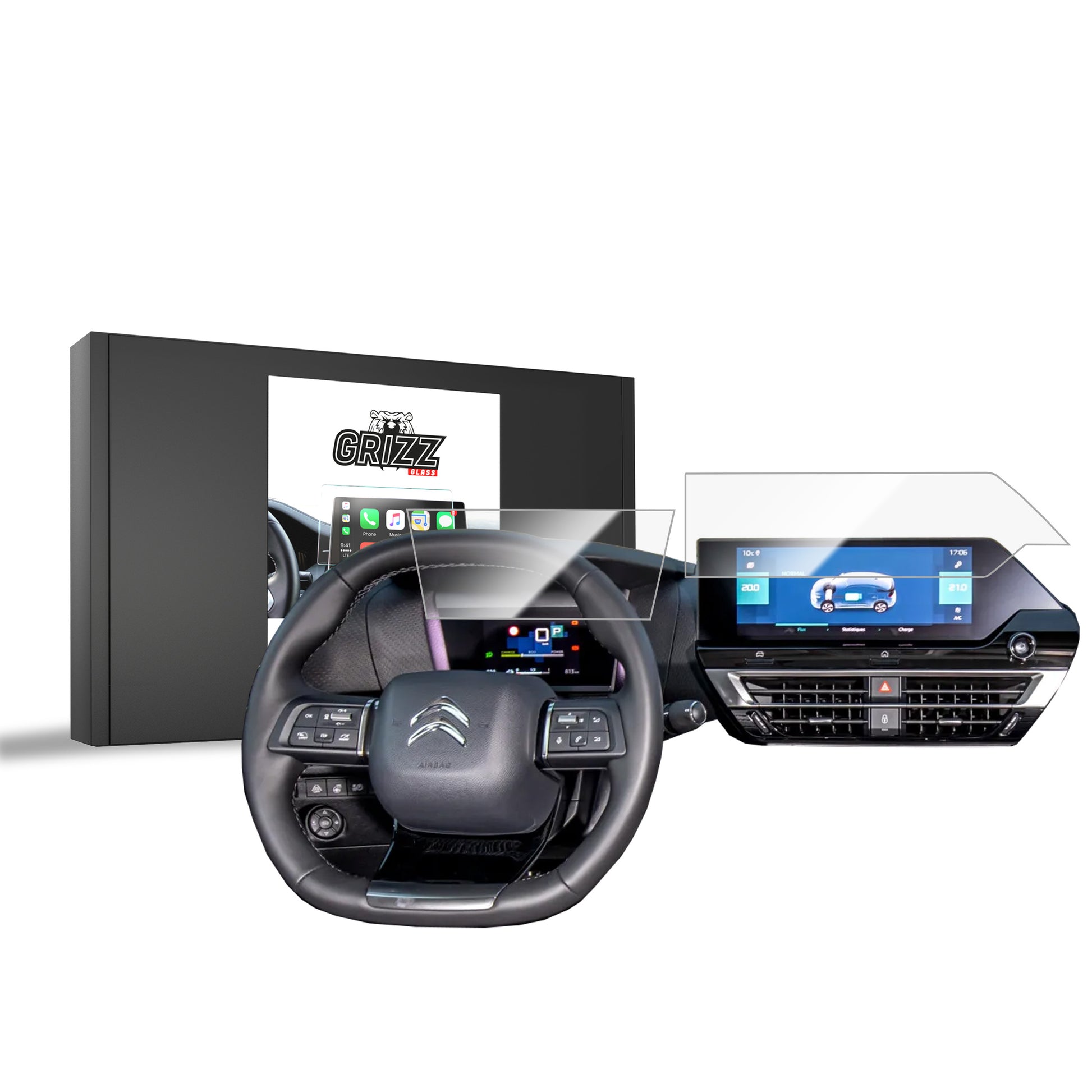 Keraminė ekrano plėvelė Citroen e-C4 X 10" (2022-2024) Grizz 2in1