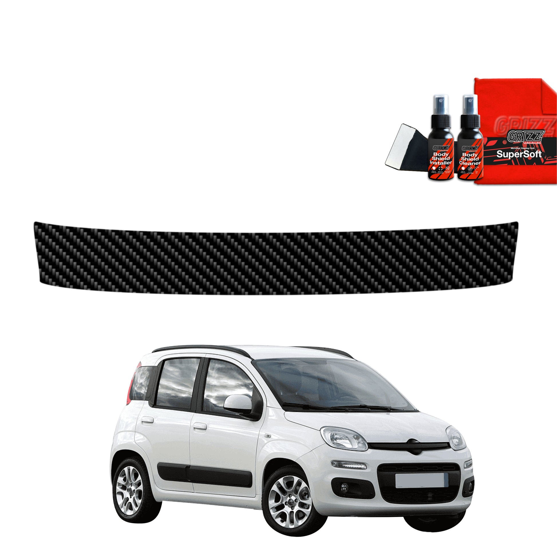 Anglies pluošto plėvelė bagažinės slenksčiui Fiat Panda 3 Hatchback 5D (2011-2016)