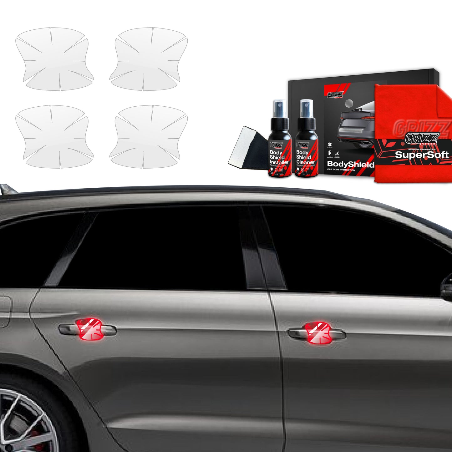 4in1 Protective film under door handles for Audi A4 Avant (2019-2024)