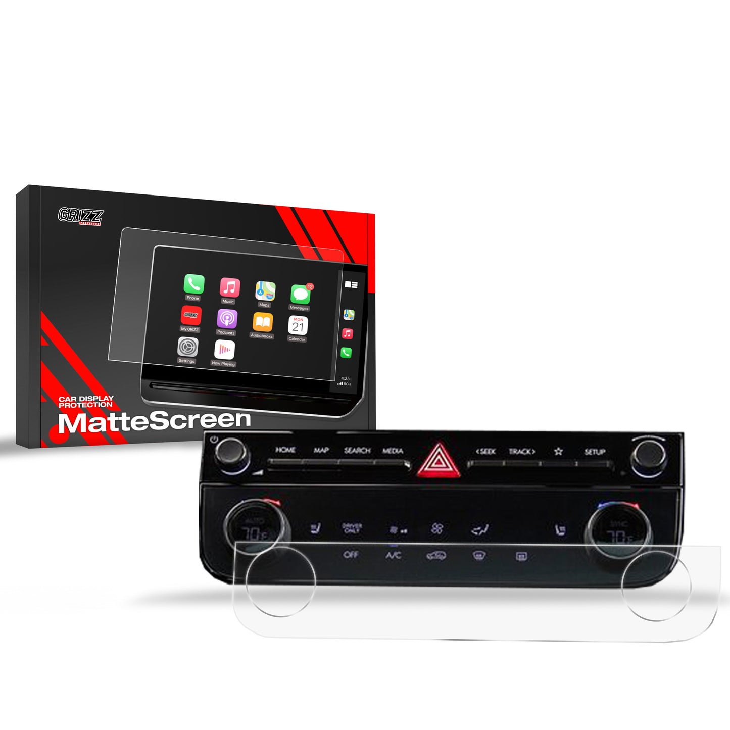 Anti-fingerprint screen film Hyundai Tucson AC Panel (2024-2025) Matte Grizz