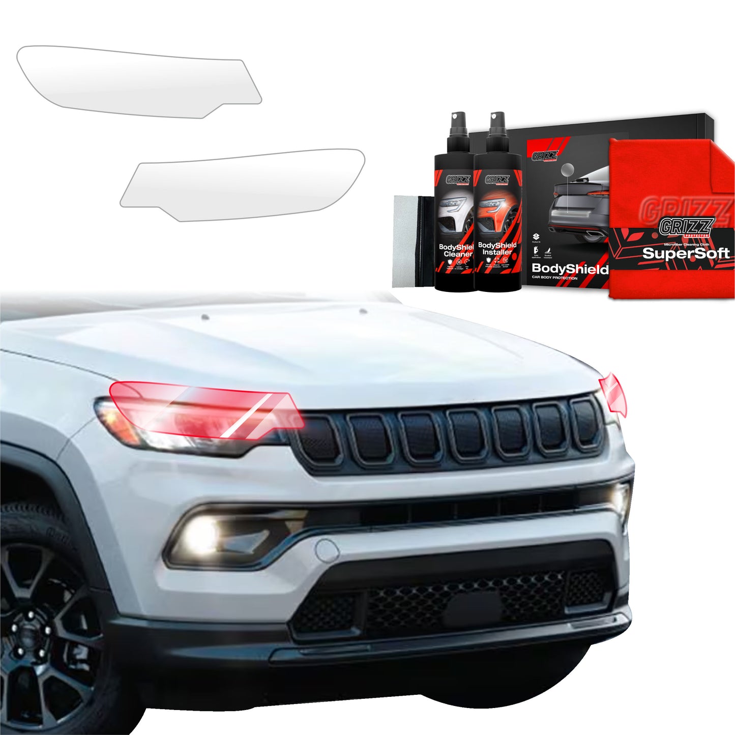 2in1 Protective film for lights for Jeep Compass (2020-2024)