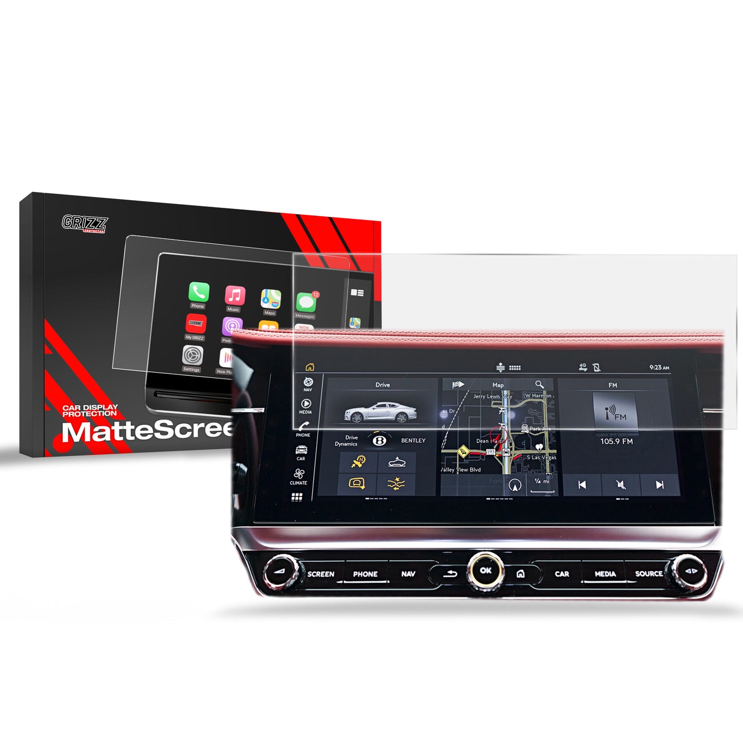 Anti-fingerprint screen film Bentley Continental GT (2018-2025) Matte Grizz