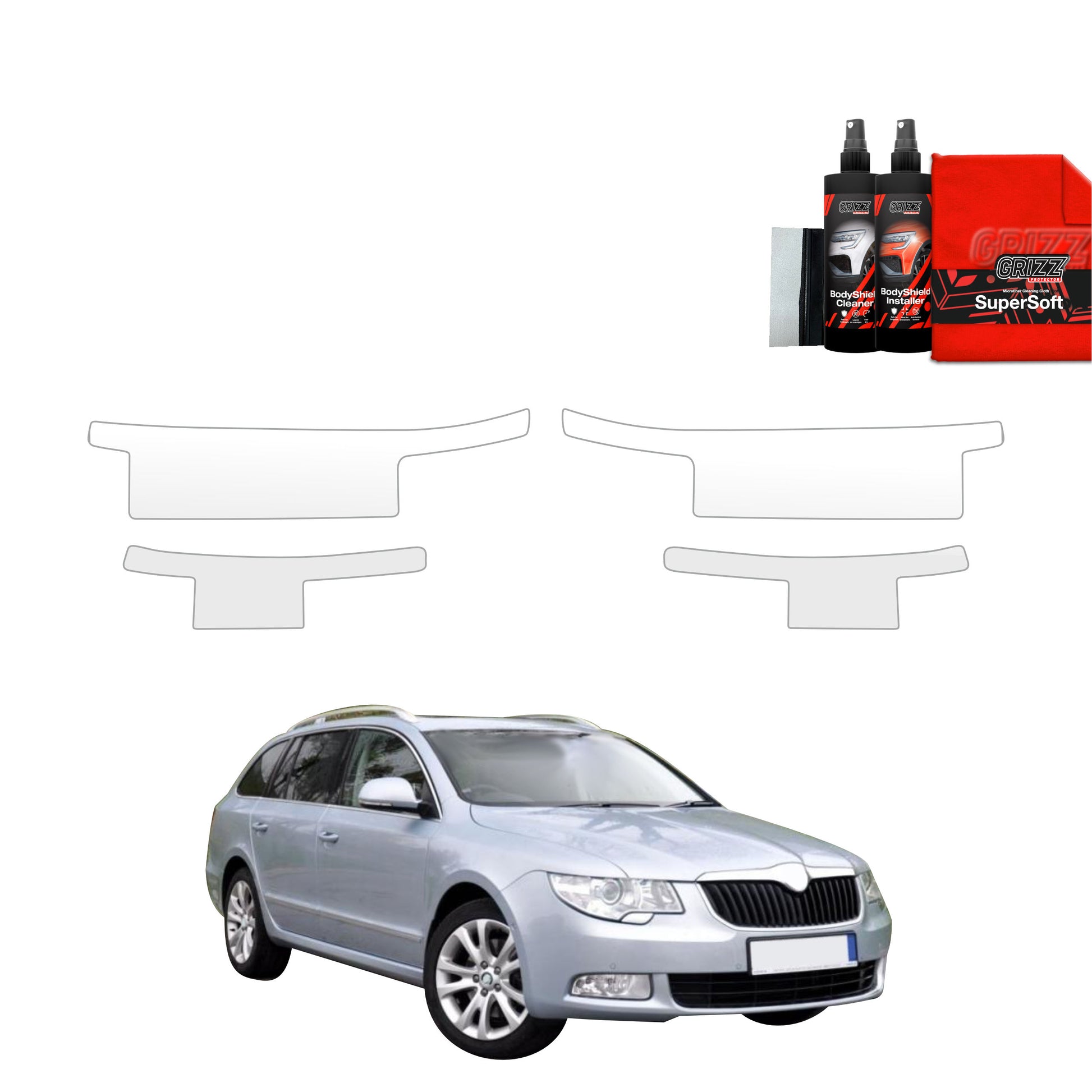 4in1 Protective film for sills Skoda Superb 2 Sedan 4D (2008-2013)