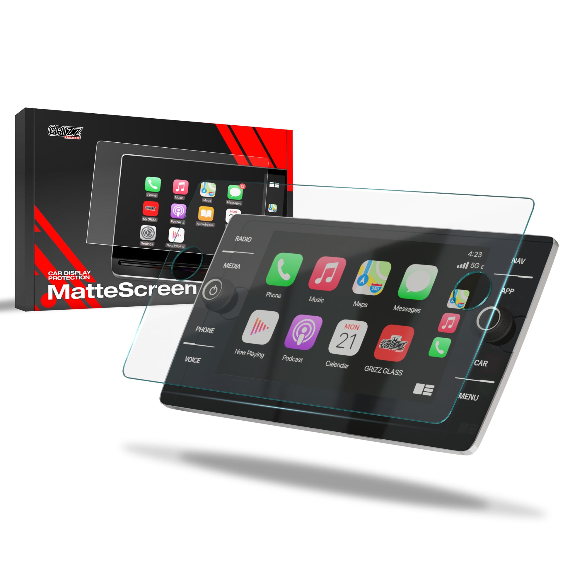 2-PAK Anti-Fingerprint Film Grizz for Volkswagen VW Tiguan 2 Discover Media (2019-2023)