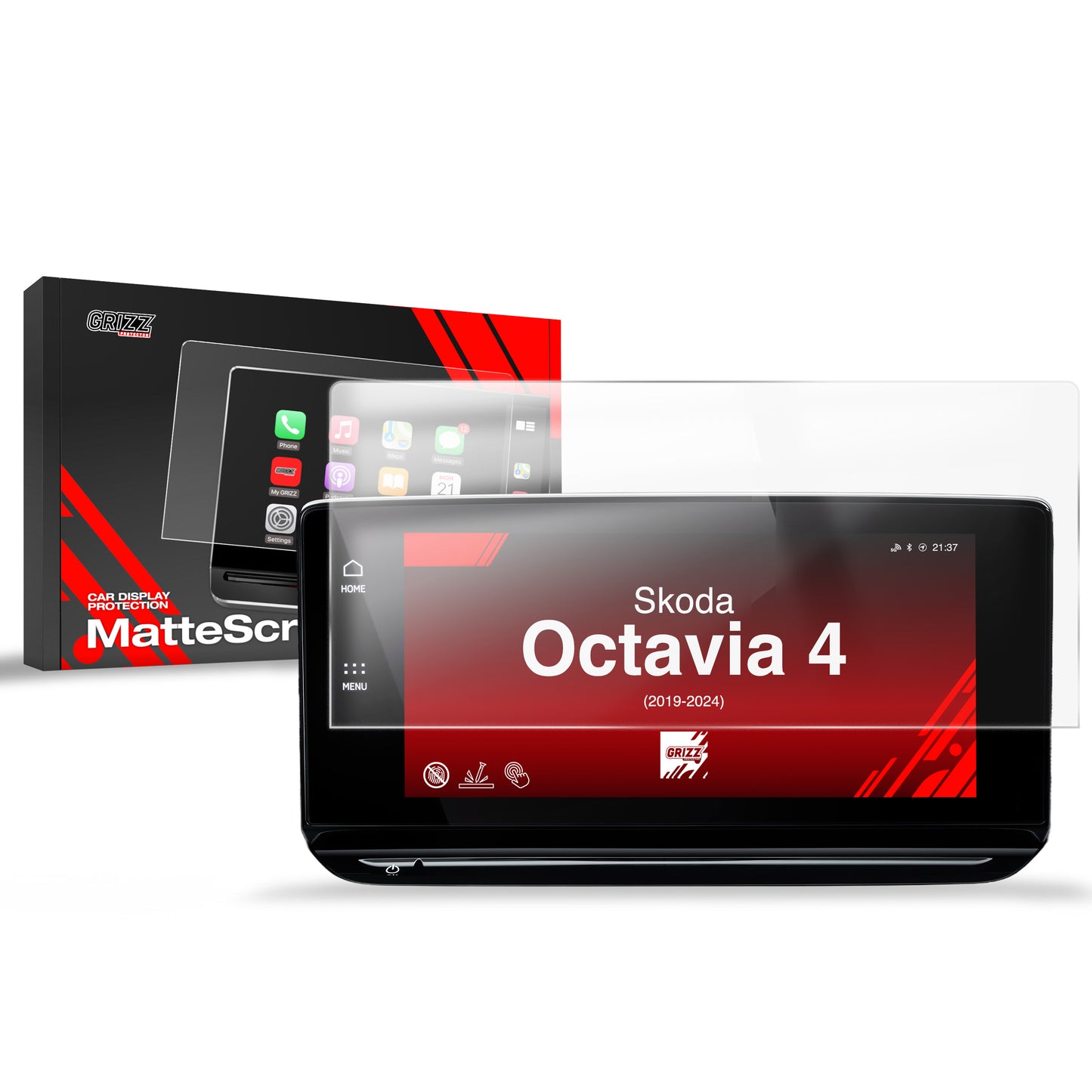 Anti-fingerprint screen film Skoda Octavia 4 10" Columbus/Bolero (2019-2024) Matte Grizz