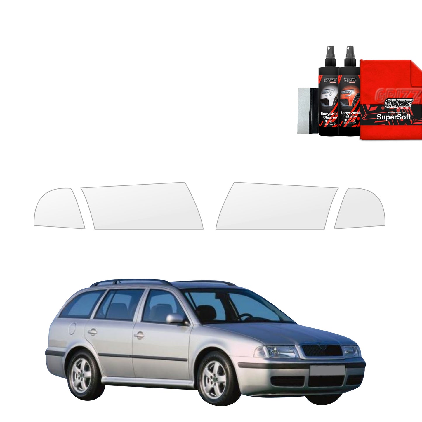4in1 Protective film for lights for Skoda Octavia Kombi (1996-2010)