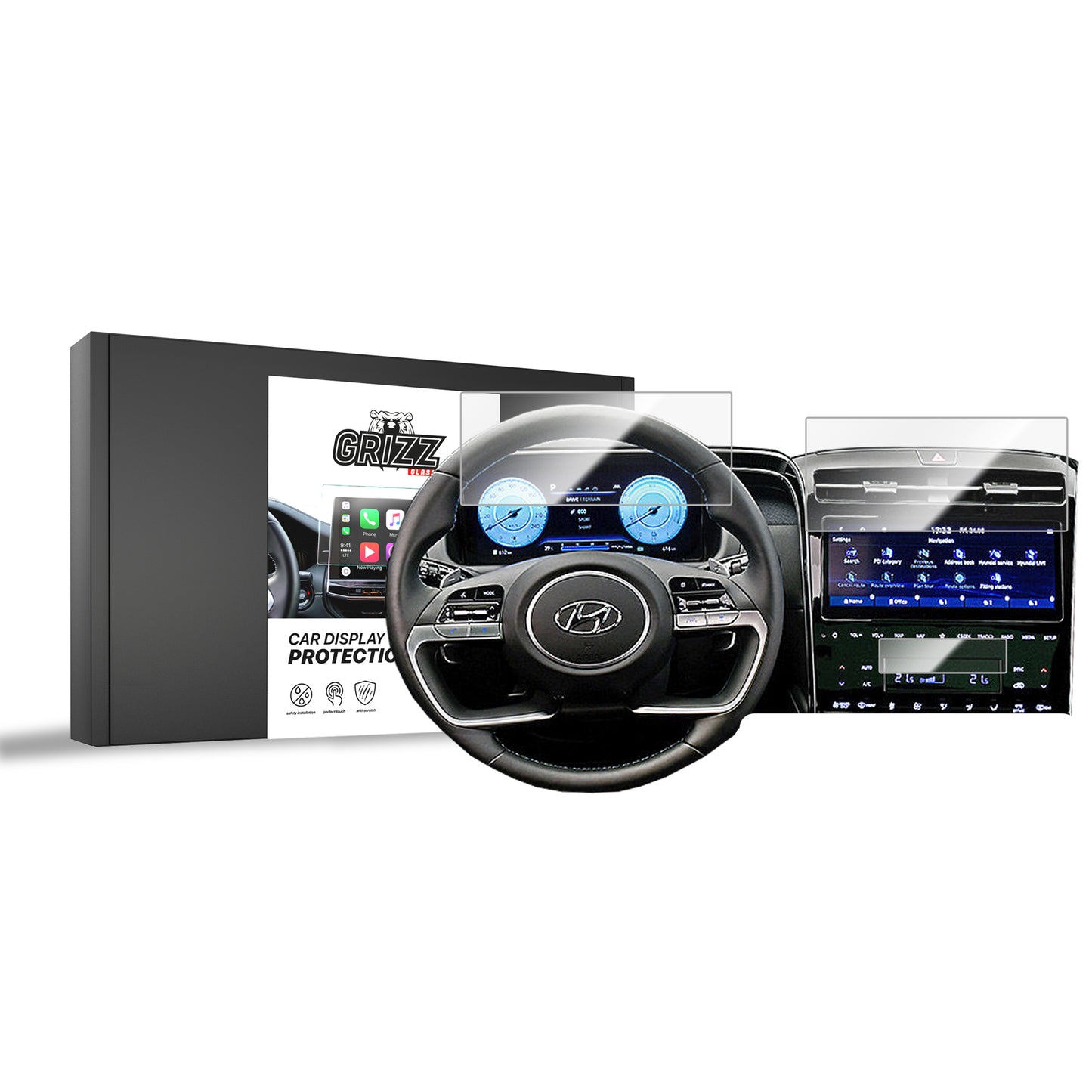 Ceramic screen film Hyundai Tucson 10,25" (2020-2024) Grizz 3in1