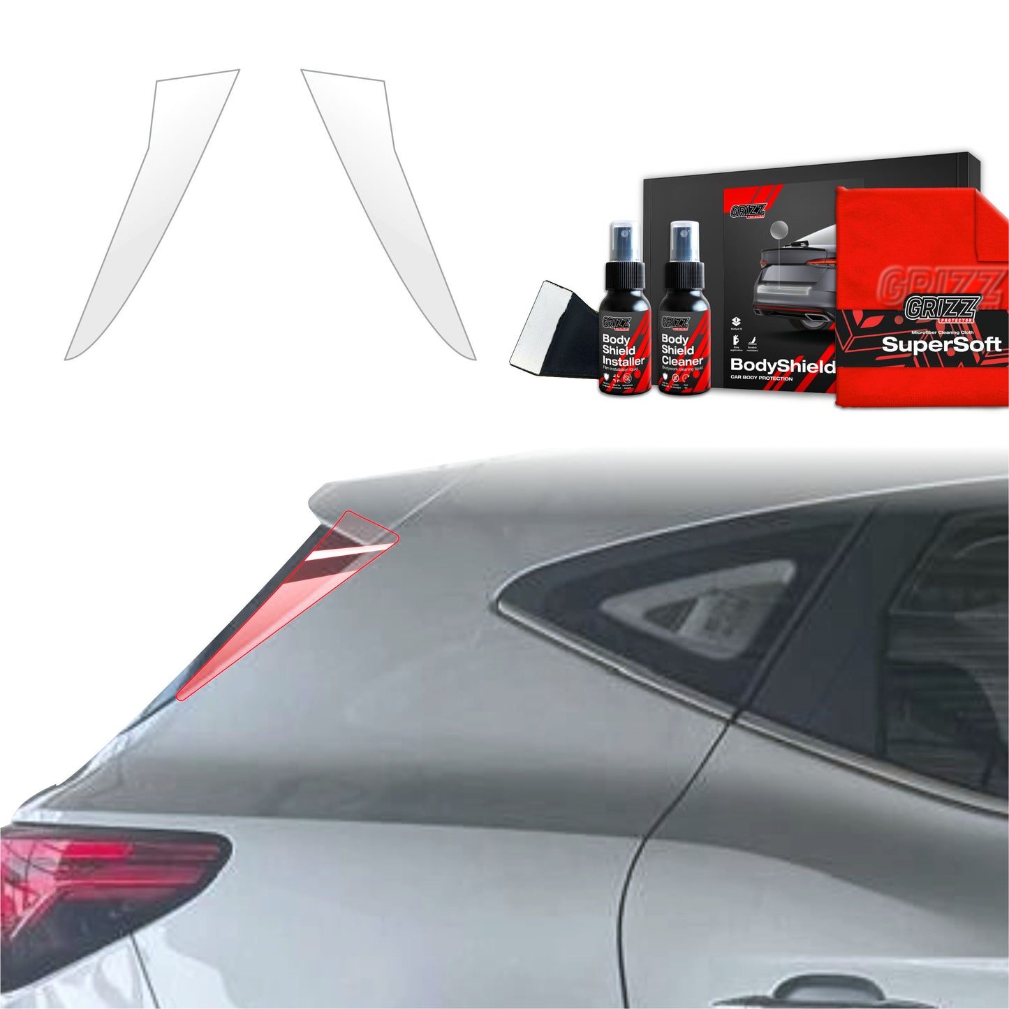 2in1 Protective film for pillars for MG ZS Classic (2019-2025)