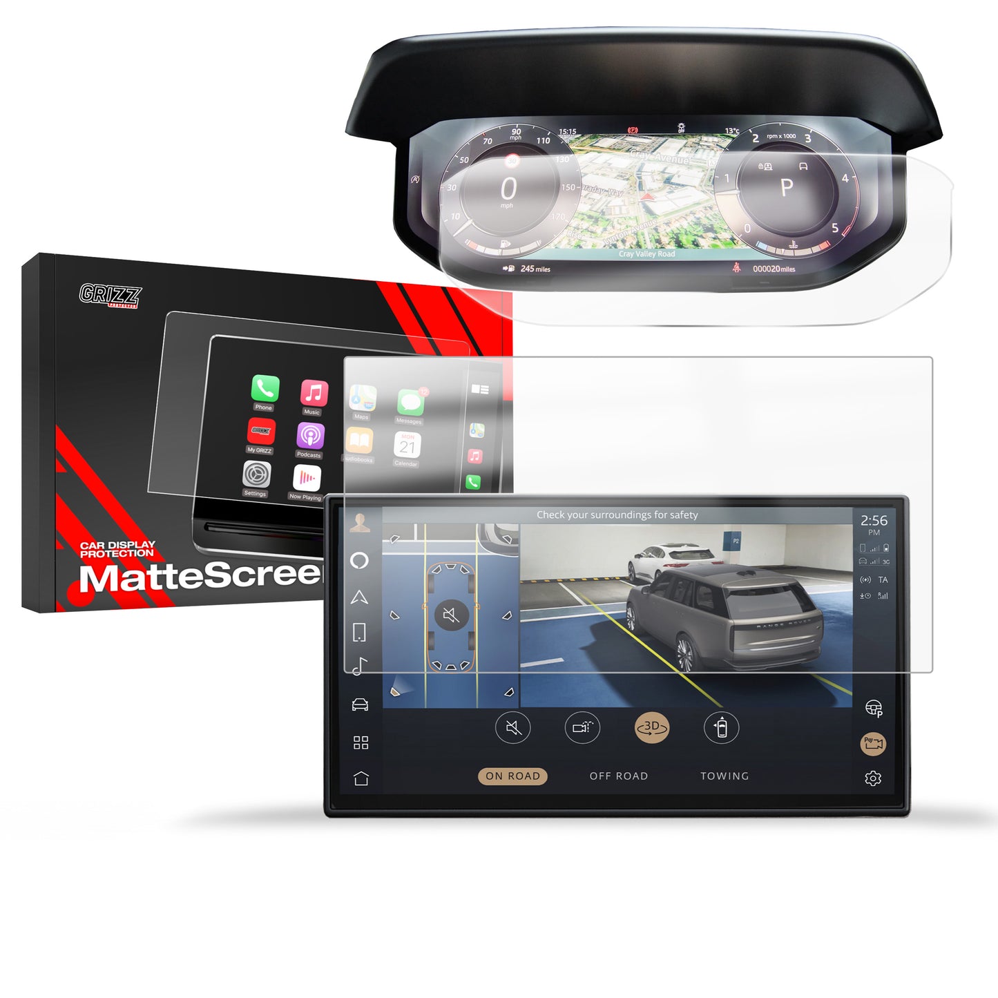 Anti-fingerprint screen film Range Rover Sport 13,1" (2022-2025) Matte Grizz