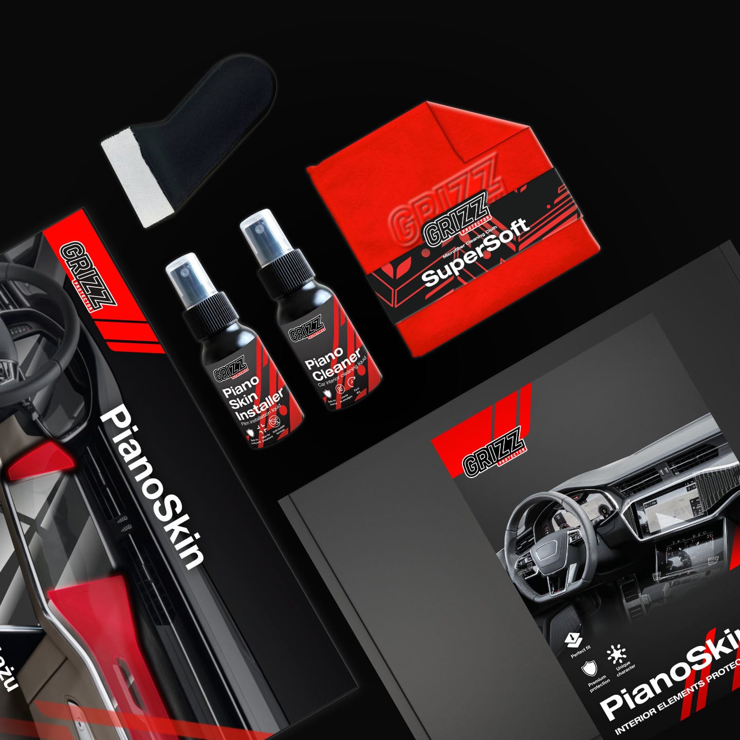 6in1 Grizz protective interior film Kia Sportage 5 (2021-2024) Transparent PianoSkin