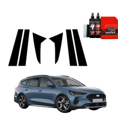 6in1 Juoda plėvelė statramsčiams Ford Focus Active X Kombi Facelift (2021-2025)