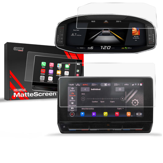 Anti-fingerprint screen protector Seat Leon 10" (2020-2024) Matte Grizz 2in1