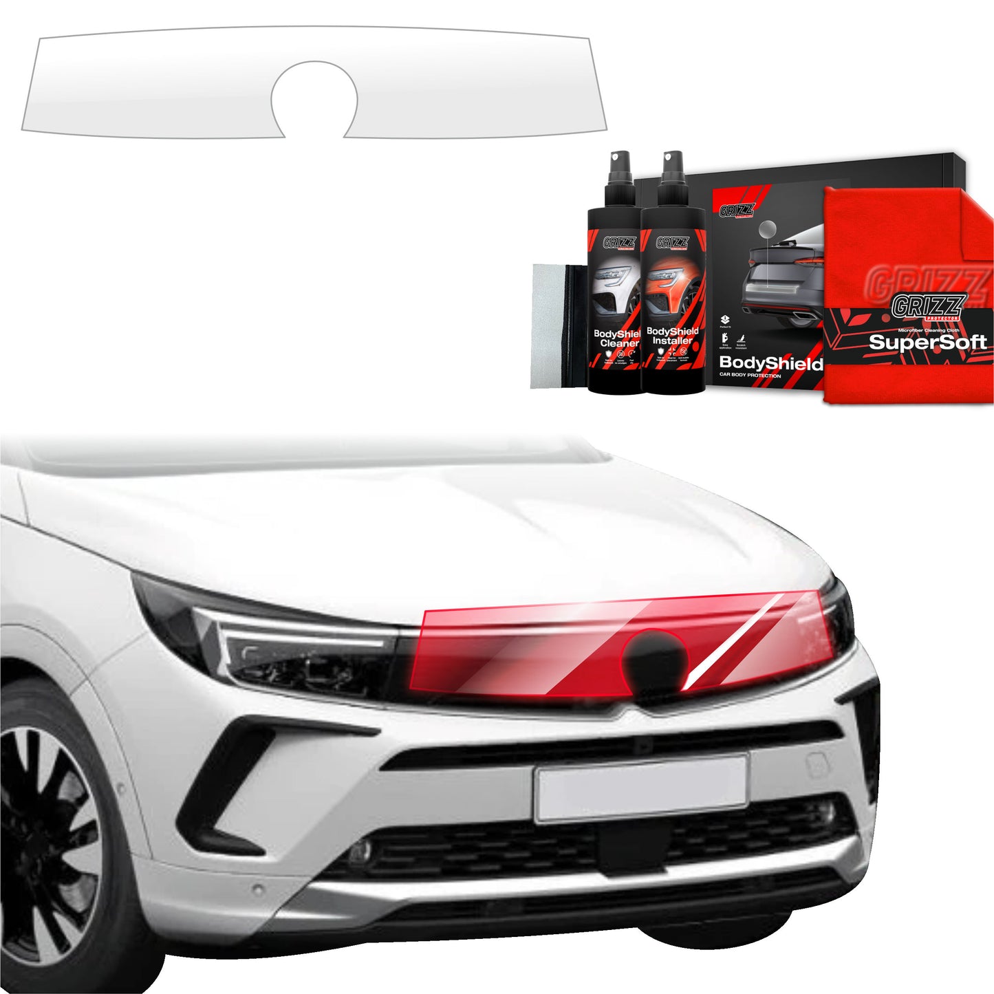 PPF protective wrap for the hood for Opel Grandland (2021-2024) Grizz