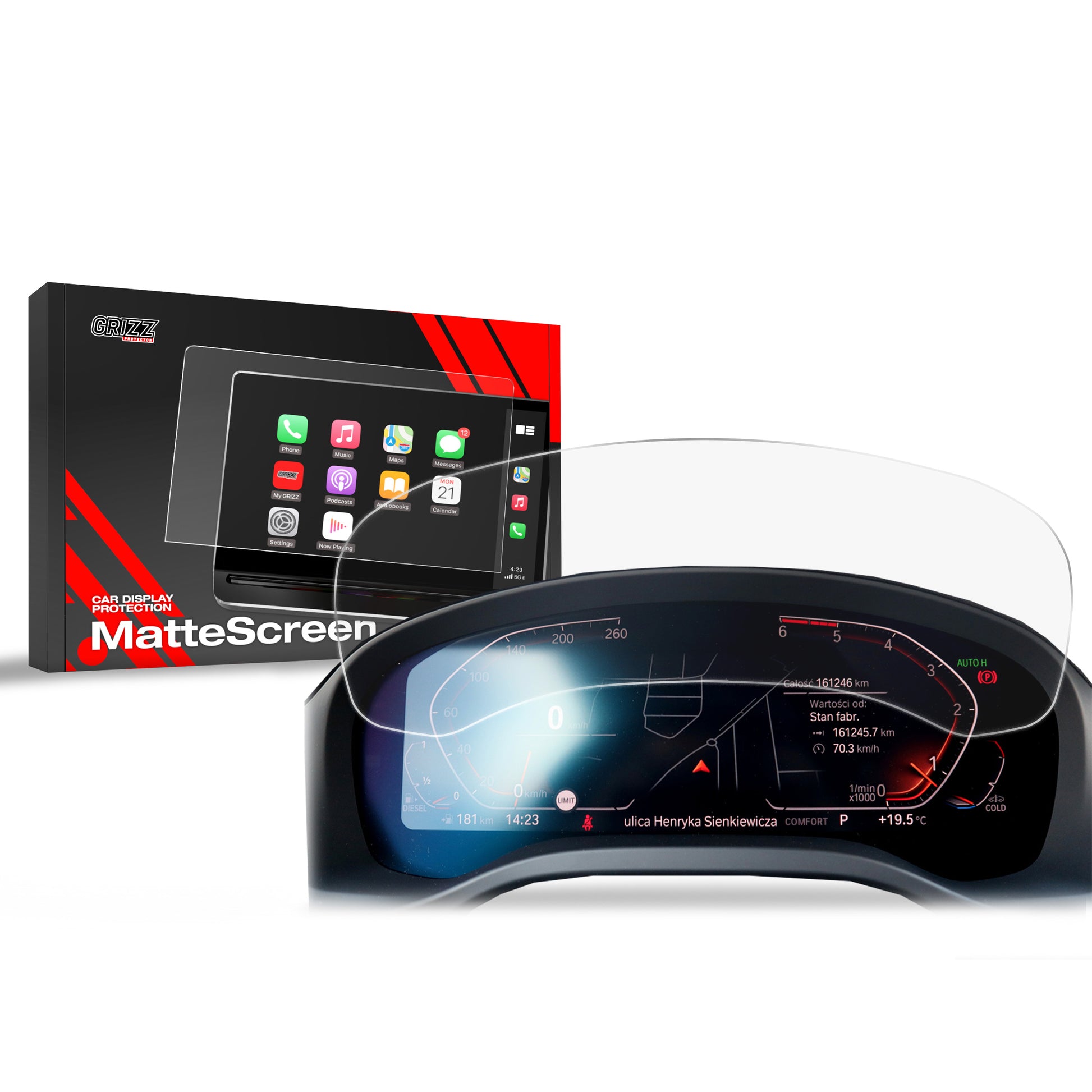 Ekrano plėvelė nuo pirštų atspaudų BMW 3 G20 Live Cockpit 12,3" (2018-2023) Matine Grizz