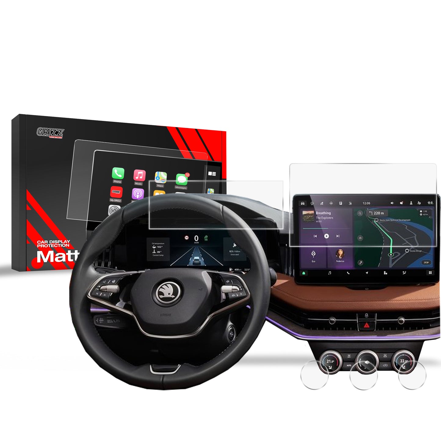 Anti-fingerprint screen film Skoda Kodiaq 2 13" (2024-2025)