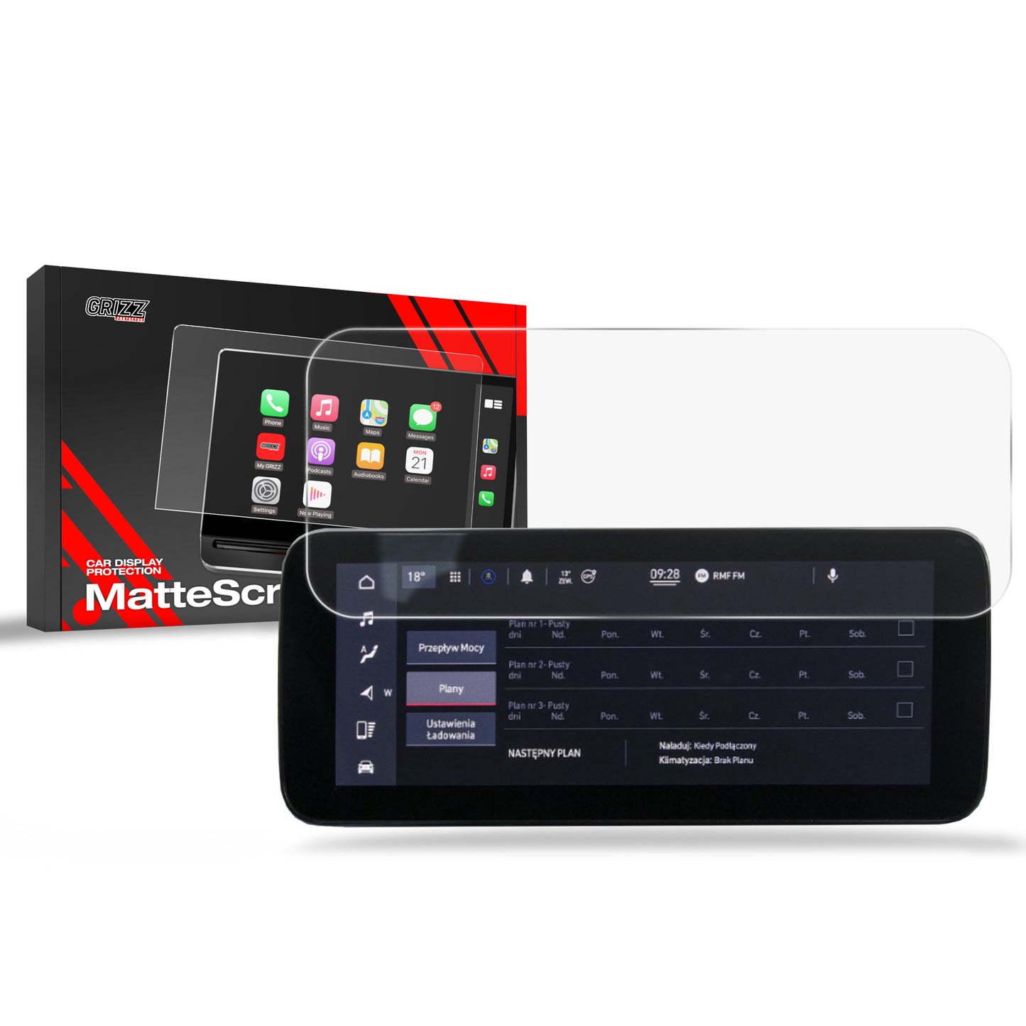 Anti-fingerprint screen film Fiat 500 BEV 10,25" (2021-2025) Matte Grizz