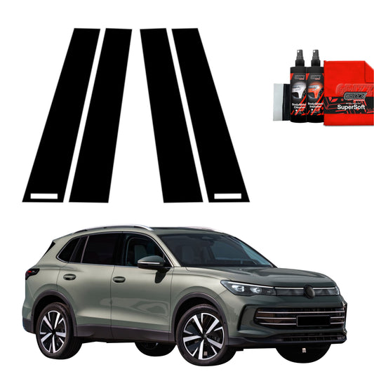 4in1 Juoda plėvelė statramsčiams Volkswagen VW Tiguan 3 (2024-2025)