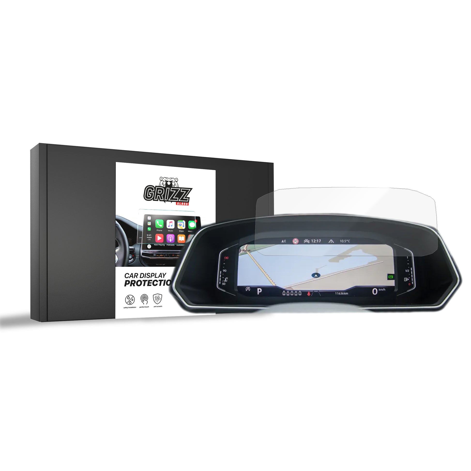 Keraminė ekrano plėvelė Volkswagen VW Polo Virtual Cockpit Pro 10,25" (2022-2025) Grizz