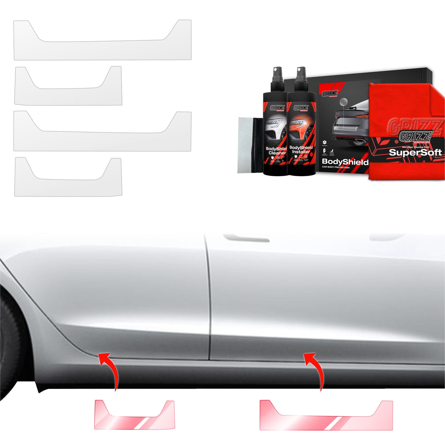 4in1 Protective film for sills for Tesla Model 3 (2021-2025)