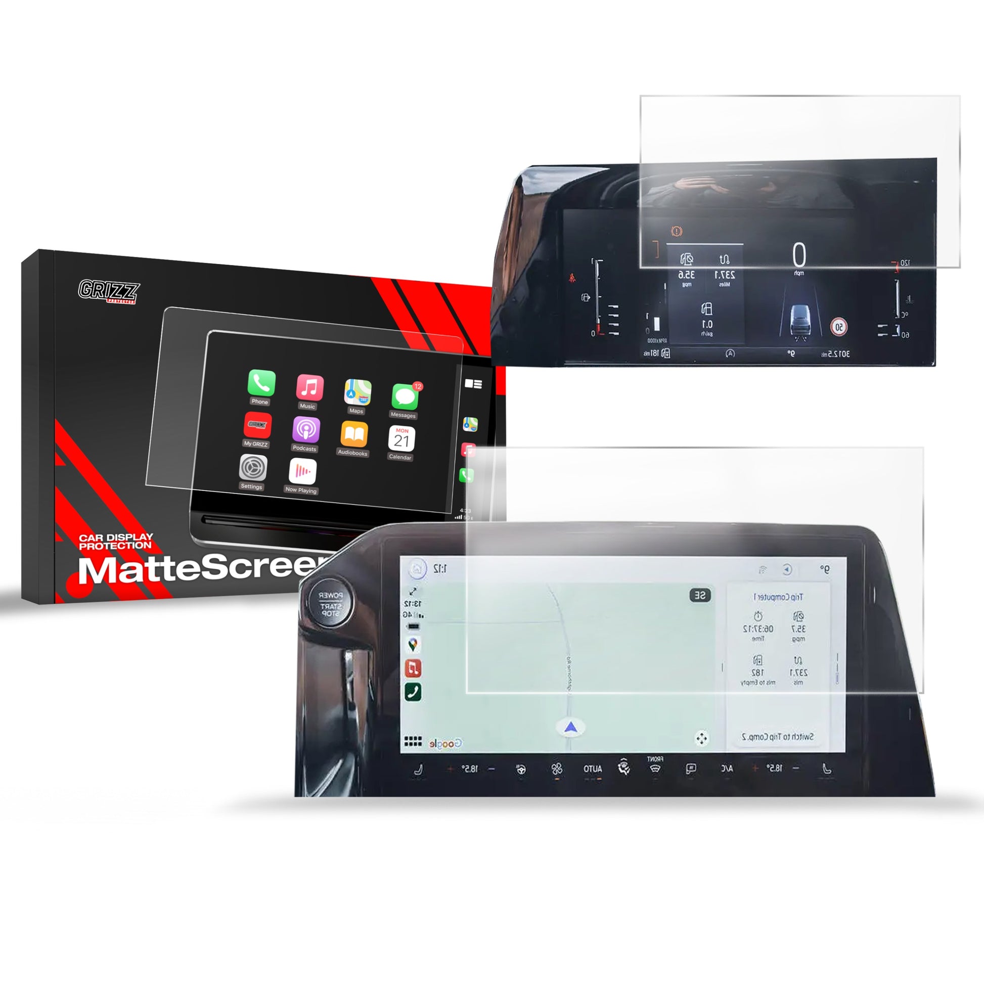 Anti-fingerprint screen film Ford Tourneo Custom 14" (2024-2025) Matte Grizz 2in1