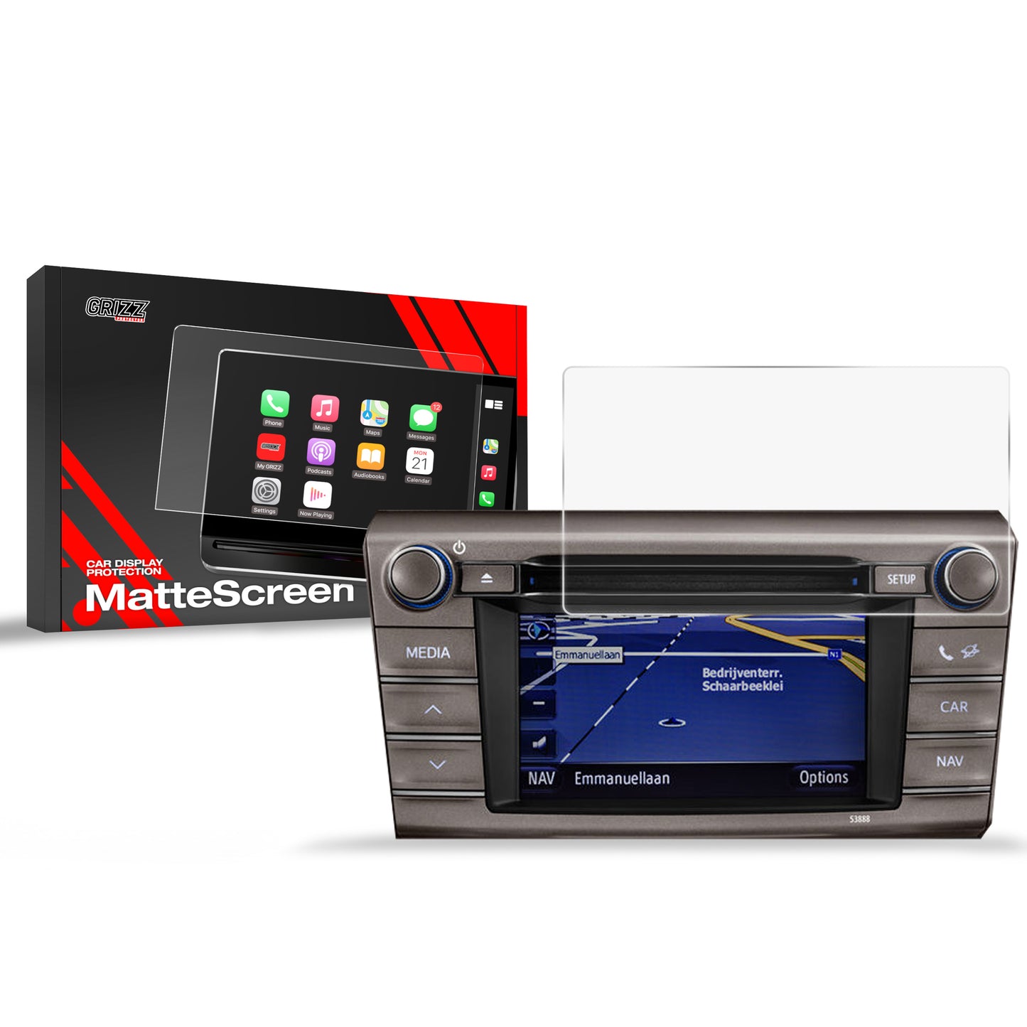 Anti-fingerprint screen film Toyota RAV4 4 (2013-2018) 134 x 71 Matte Grizz