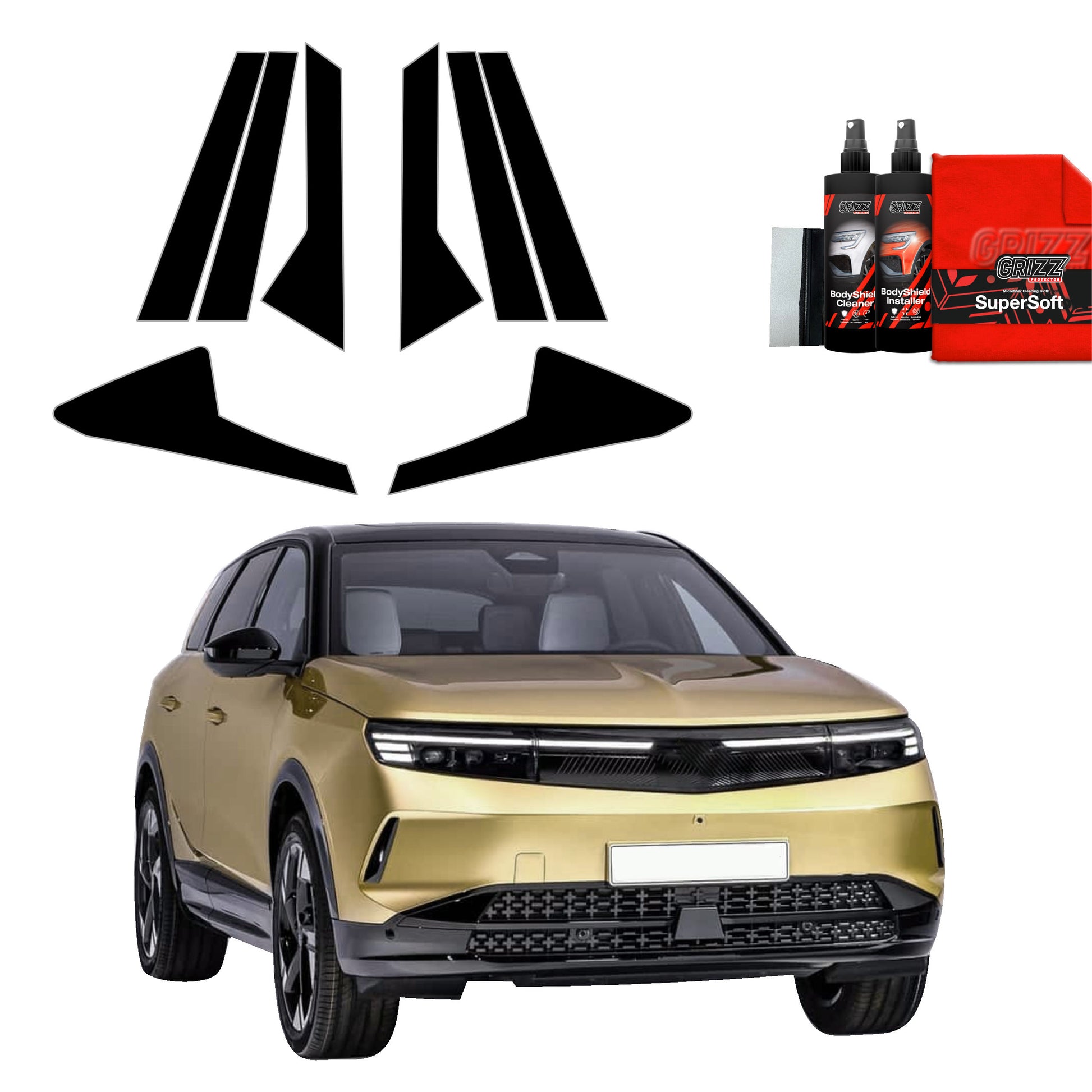 8in1 Juoda plėvelė statramsčiams Opel Grandland (2025)