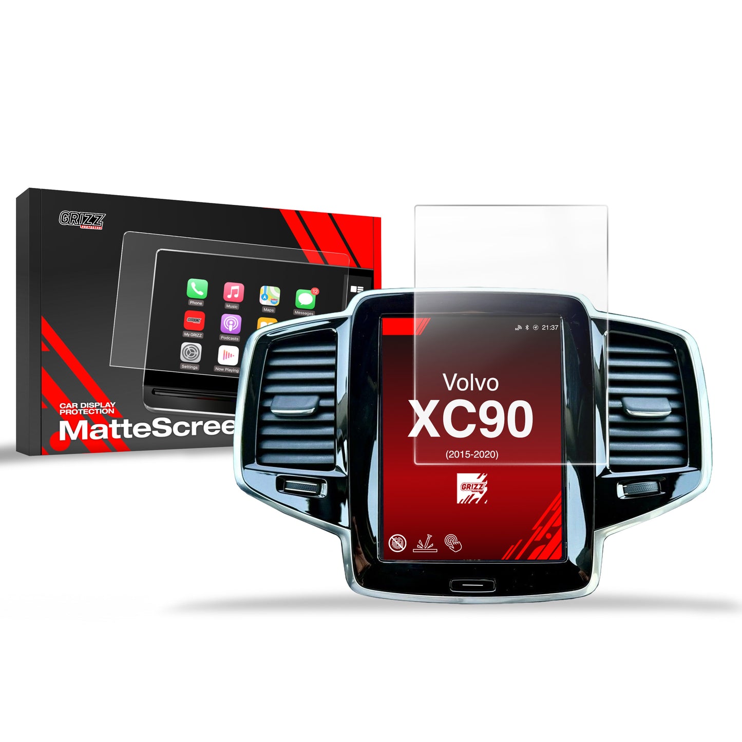 Anti-fingerprint screen film Volvo XC90 (2015-2020) Matte Grizz