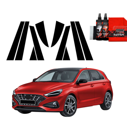 10in1 Juoda plėvelė statramsčiams Hyundai i30 Hatchback (2020-2025)