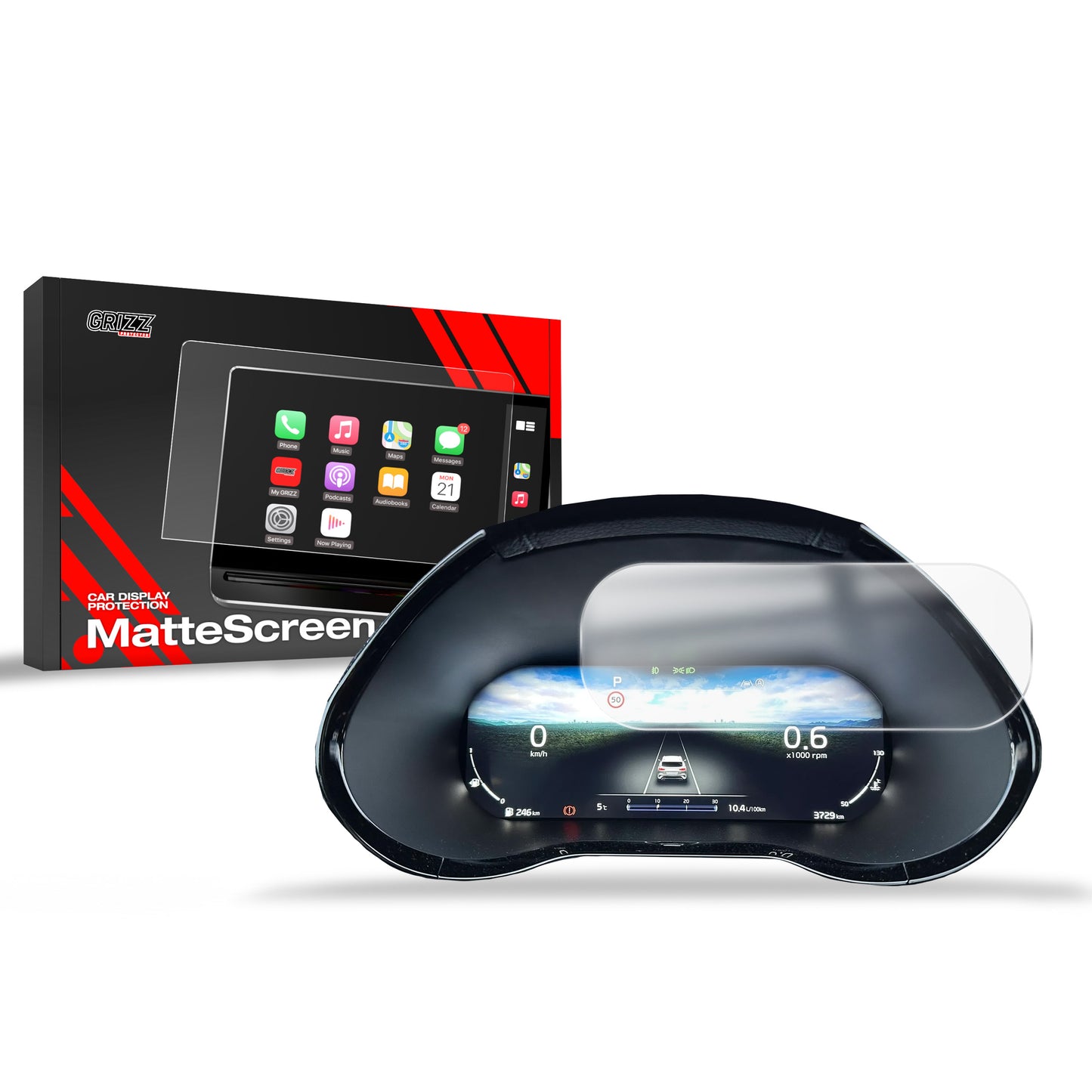 Anti-fingerprint screen film Kia ProCeed Virtual Cockpit (2018-2024) Matte Grizz