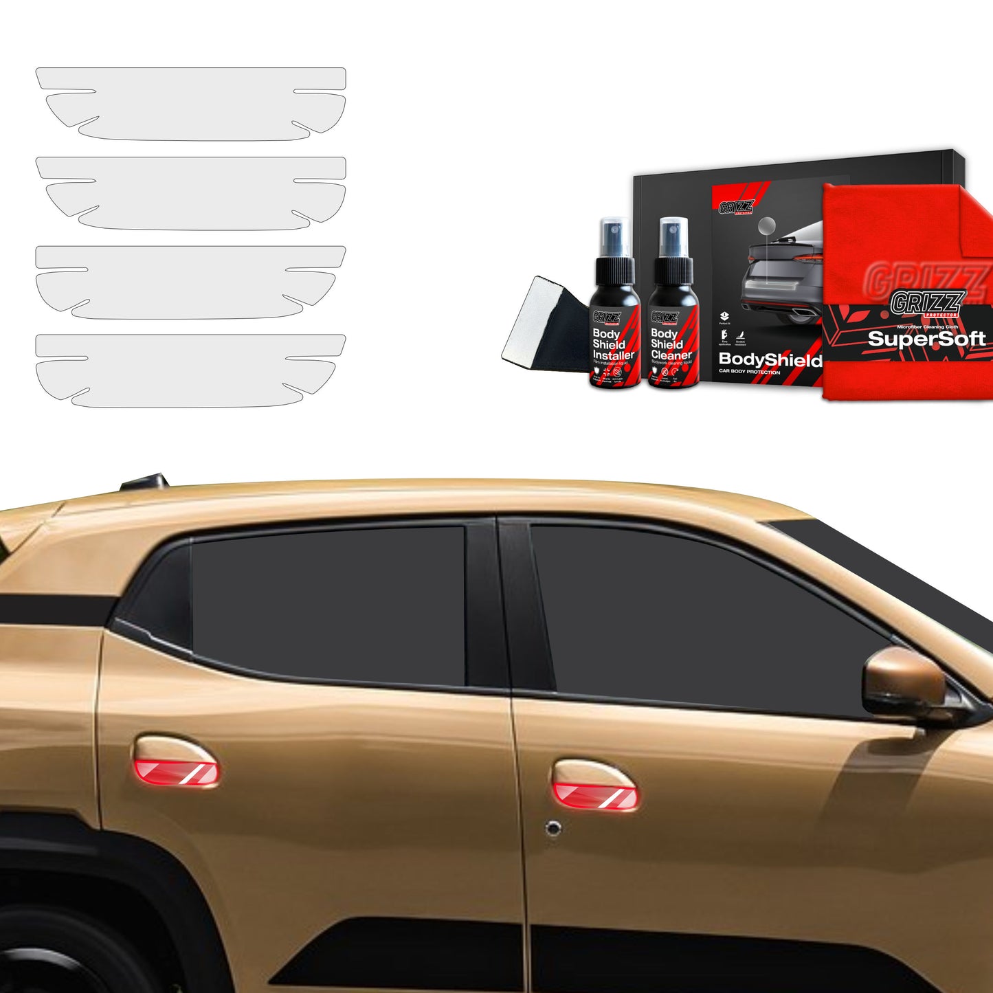 4in1 Protective film under door handles for Dacia Spring (2024-2025)