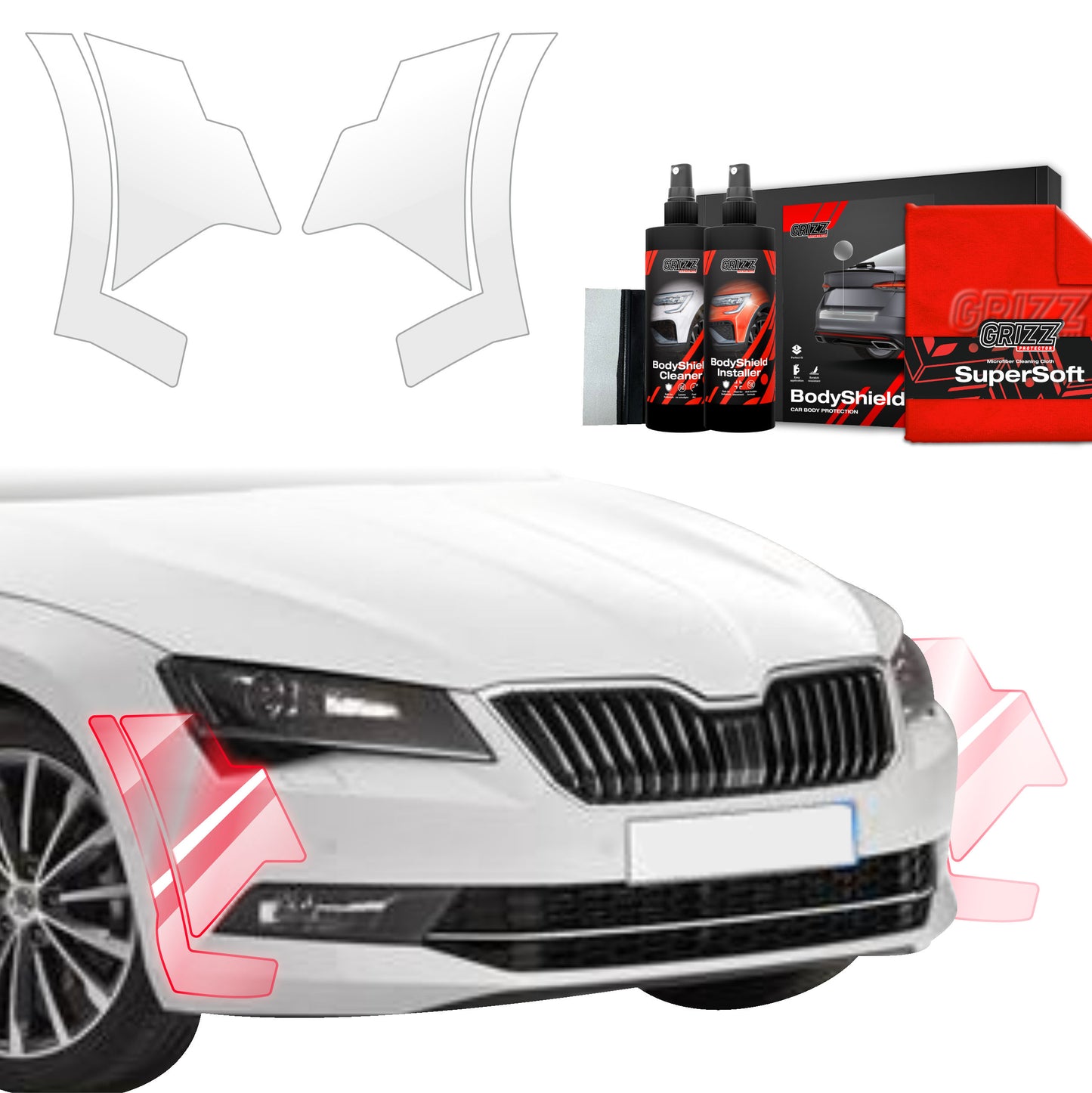 4in1 Protective film for bumper for Skoda Superb 3 Combi (2015-2019)
