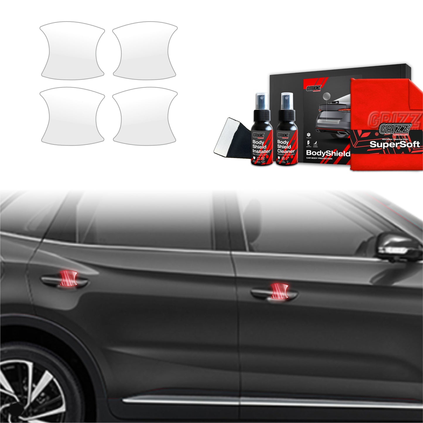 4in1 Protective film under door handles for MG ZS Hybrid+ (2024-2025)