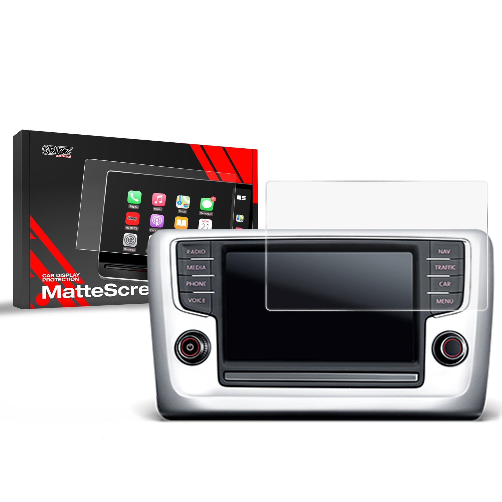Anti-fingerprint screen protector for Volkswagen VW Golf 6 Discover Media 2nd gen. (2015-2017) Matine Grizz