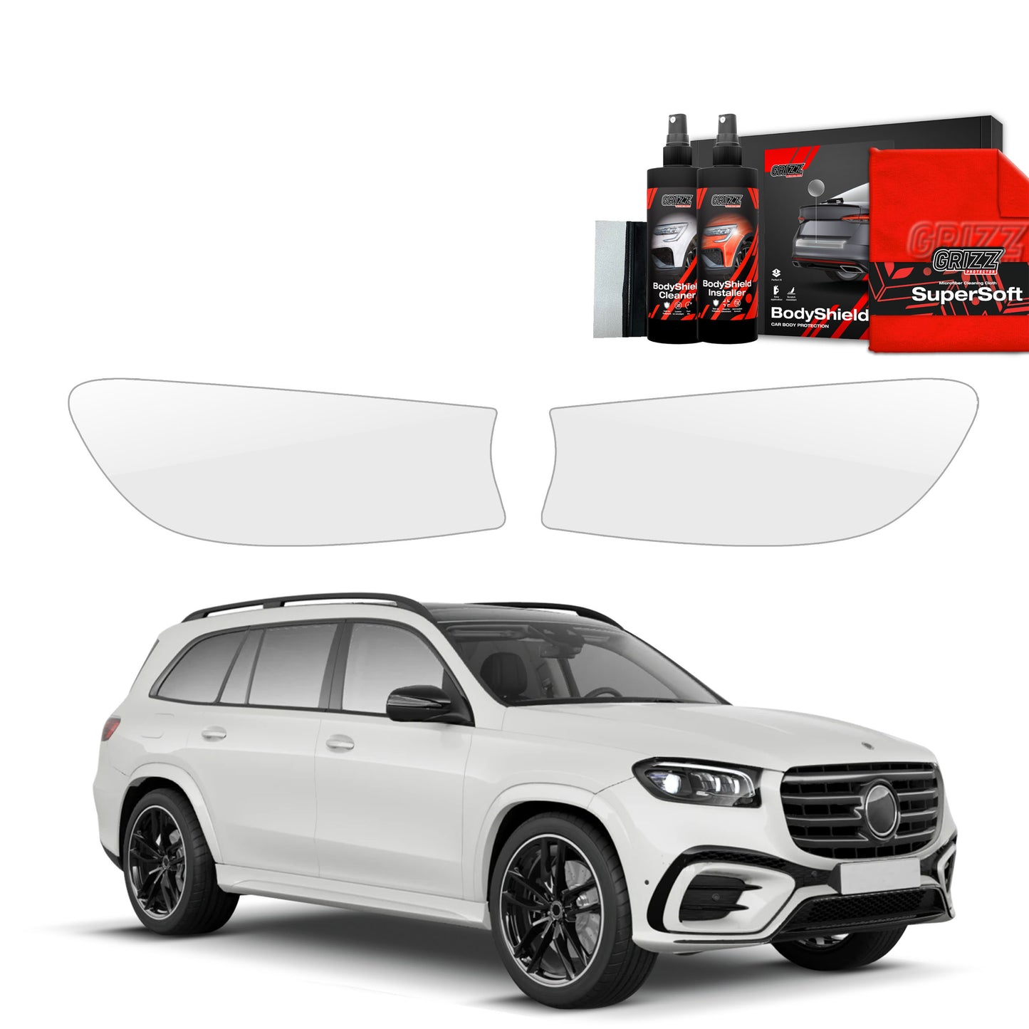 2in1 Protective film for lights for Mercedes GLS 450d (2023-2025)