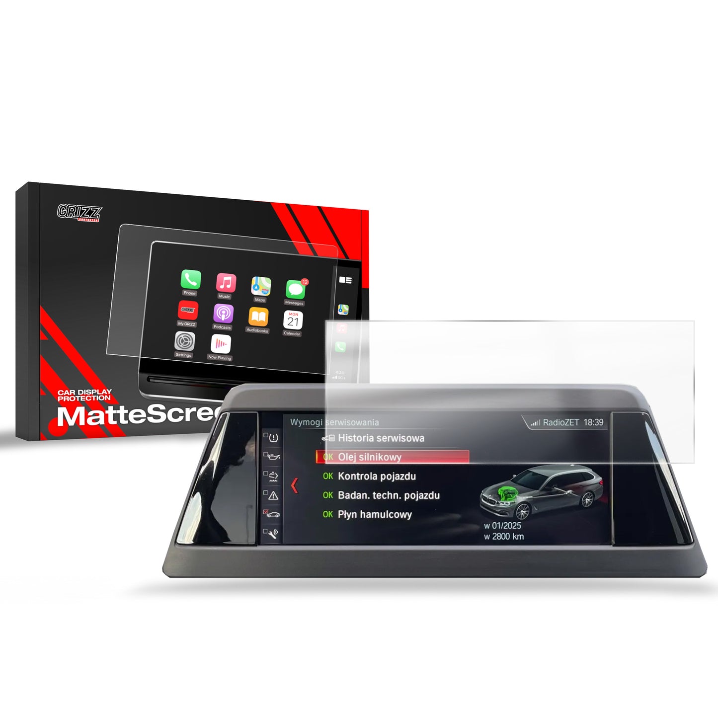 Anti-fingerprint screen film BMW 5 G30 8,8" (2017-2020) Matte Grizz