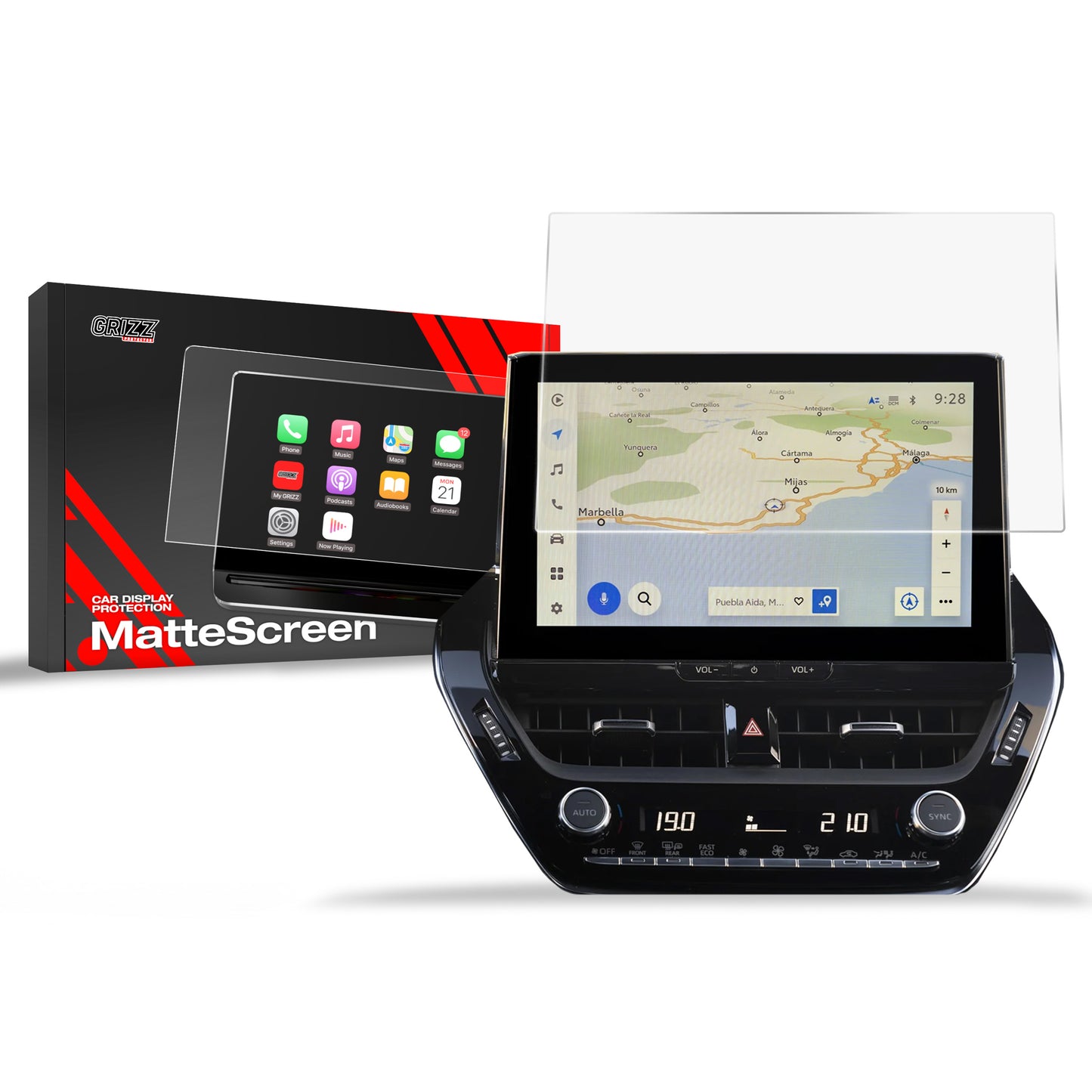 Anti-fingerprint screen film Toyota Yaris 10,5" (2024-2025) Matte Grizz