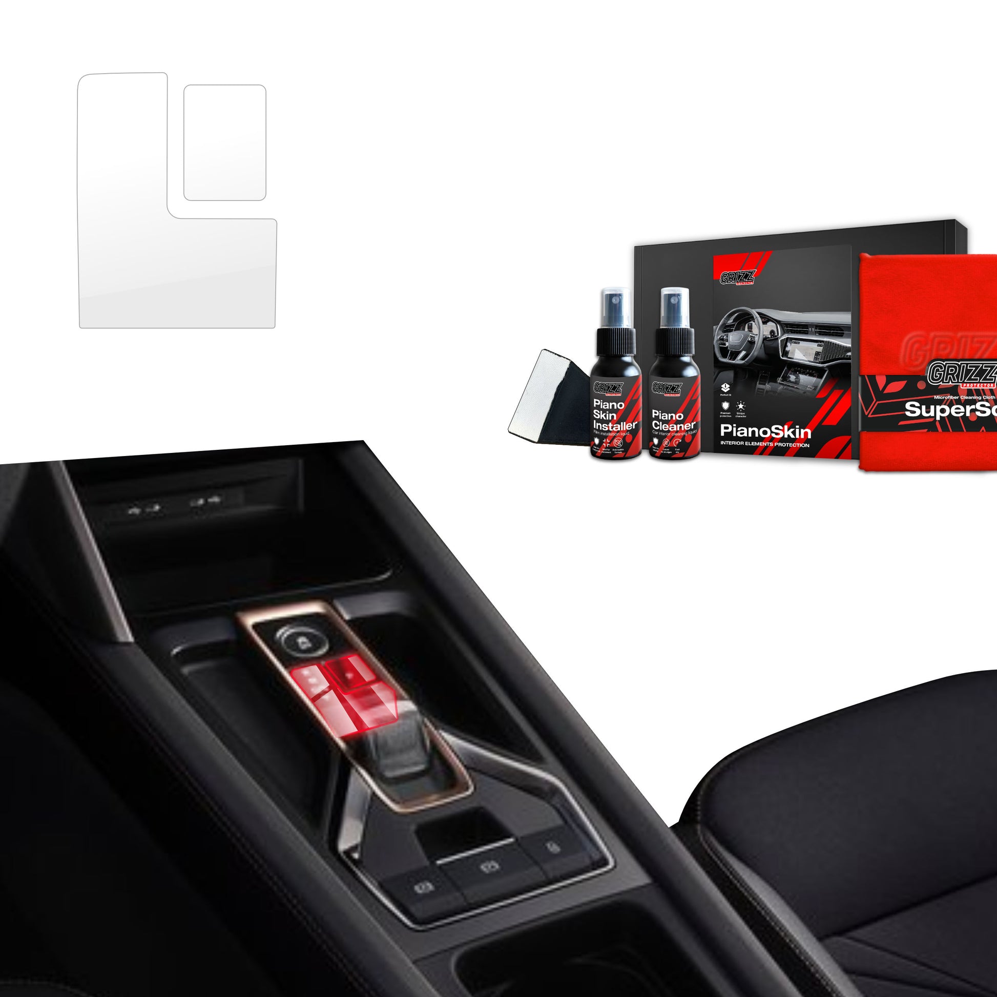 2in1 Grizz apsauginė vidinė plėvelė Cupra Formentor Facelift (2024-2025) Skaidrus PianoSkin